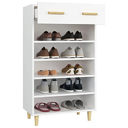 Acheter vidaXL Armoire à chaussures Blanc 60x35x105 cm Bois d'ingénierie