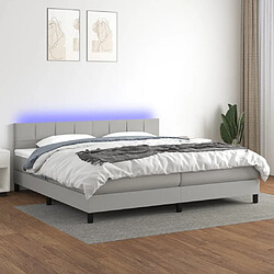 vidaXL Sommier à lattes de lit matelas LED Gris clair 200x200 cm Tissu