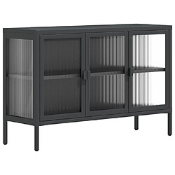 Maison Chic Commode Buffet - Meuble de rangement noir 105x35x70 cm verre et acier -GKD32868