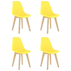 vidaXL Chaises à manger lot de 4 jaune plastique