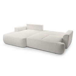 Bestmobilier Candela - canapé d'angle gauche 4 places - convertible avec coffre - en tissu bouclette