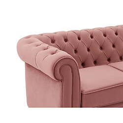 Acheter Vente-Unique Canapé 2 places en velours rose pastel CHESTERFIELD