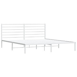 Maison Chic Lit adulte - Cadre de lit métal avec tête de lit,Structure du lit Contemporain pour chambre blanc 180x200 cm -MN25336 pas cher