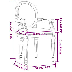 vidaXL Chaise à manger gris foncé 54x56x96,5 cm tissu pas cher