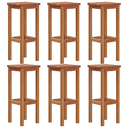 vidaXL Tabourets de bar lot de 6 bois massif d'acacia