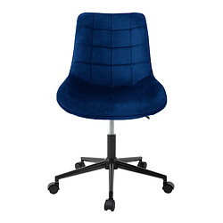 ML-Design 2x Chaise de bureau pivotante à 360° bleu en velours tabouret pour salon travail