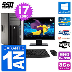 PC Tour HP Z210 Ecran 19" Intel i7-2600 RAM 8Go SSD 960Go Windows 10 Wifi - Occasion