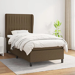 vidaXL Sommier à lattes de lit avec matelas Marron foncé 100x200 cm