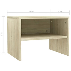 vidaXL Table de chevet chêne sonoma 40x30x30 cm Bois d'ingénierie pas cher