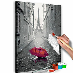 Paris Prix Tableau à Peindre Soi-Même Paris Parapluie Rouge 40x60cm 