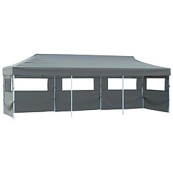 vidaXL Tente de réception pliable avec 5 parois 3 x 9 m Anthracite