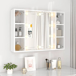 Avis vidaXL Armoire de miroir avec LED Blanc brillant 76x15x55 cm