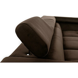 Acheter VENESETTI Canapé d'angle convertible - ERWAN - en tissu luxe 5 places, chocolat, angle droit (vu de face)