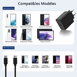 Acheter Chargeur Rapide 25W Compatible Avec Samsung, Adaptateur Secteur Usb C Pour Samsung Galaxy S22 Ultra-S21 Plus-Note 20 Ultra-S2[H1178]