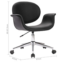 vidaXL Chaise pivotante à manger Noir Similicuir pas cher