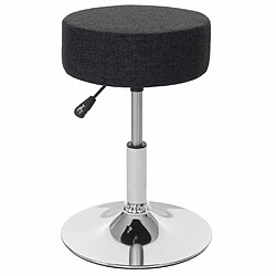 Mendler 2x Tabouret HWC-C22, hauteur réglable, Ø 35 cm, tissu ~ gris foncé