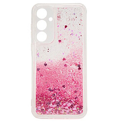 iLike Coque arrière en silicone à paillettes d'eau pour Samsung Galaxy A35 5G (A356E) (A356B) Rose 