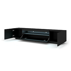 FURNLUX Table de télévision AURA LED 200x37x42 Noir