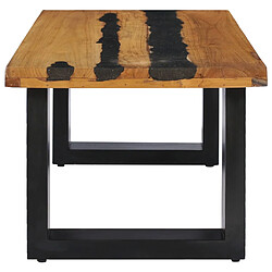 Avis vidaXL Table basse 100x50x40 cm Bois de teck massif et pierre de lave