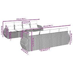 Avis vidaXL Salon de jardin avec coussins 9 pcs beige résine tressée