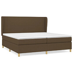 Maison Chic Structures de lit + matelas,Lit à sommier tapissier avec matelas Marron foncé 200x200 cm -MN31774