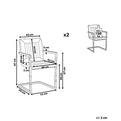 Avis Beliani Set de 2 Cuir PU Chaise de salle à manger Chaise en porte-à-faux Marron BRANDOL