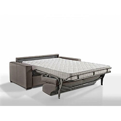 Inside 75 Canapé convertible 2-3 places EXCELLENCE 120 cm sommier lattes matelas MEMORY 18 cm inclus velours marron