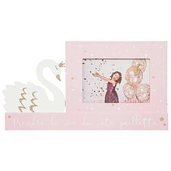 Cadre Photo Enfant Cygne 28cm Rose