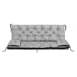 Ensemble de coussins de jardin pour balançoire AIO 150x60x50cm + 2 coussins 42 x 42 cm gris clair