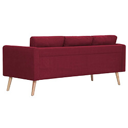 Acheter Maison Chic Canapé à 3 places,Canapé droit,Sofa de Salon,Banquette Tissu Rouge bordeaux -GKD533389