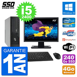 PC Fujitsu E910 DT Ecran 19" Intel i5-2400 RAM 4Go SSD 240Go Windows 10 Wifi · Occasion 