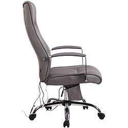 Decoshop26 Fauteuil de bureau sur roulettes fonction massage mécanisme de balance en tissu gris 10_0002611