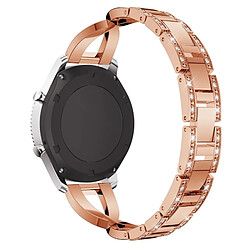 Wewoo Bracelet pour montre connectée en acier inoxydable massif serti de diamants de Samsung Gear S3 or rose