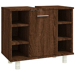 Maison Chic Armoire de bain,Meuble de rangement de salle de bain,Meuble haut Chêne marron 60x32x53,5 cm Bois d'ingénierie -GKD163308