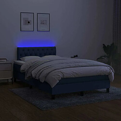 Acheter Maison Chic Lit adulte- Lit + matelas + LED,Sommier à lattes de lit matelas et LED bleu 120x190 cm tissu -GKD13411