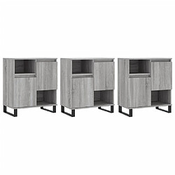 Maison Chic Ensemble de 3 Buffets,commode,console pour rangement Sonoma gris Bois d'ingénierie -MN24584