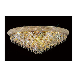 Luminaire Center Plafonnier Alexetra 16 Ampoules doré/cristal Coloris : doré Diamètre en Cm : 77 Hauteur en Cm : 31 Poids en Kilos : 26,6 Nombre d'ampoules : 16 Type d'ampoule : E14 Puissance Max en W : 60 Ampoule