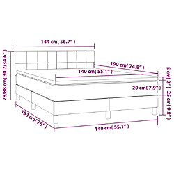 Acheter vidaXL Sommier à lattes de lit avec matelas et LED Noir 140x190 cm