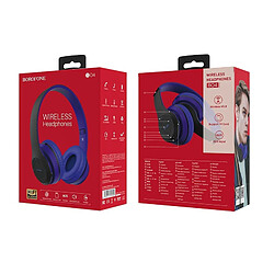 Acheter Casque Bluetooth V5.0 sans fil de Couleur Bleue avec Micro, batterie 200mAh pour 5 heures d'Appels et de Musique