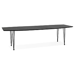 Alterego Table à dîner / de réunion extensible 'MOTUS' noire - 170(270)x100 cm