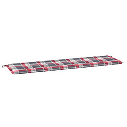 Maison Chic Coussin Confort | pouf | Coussin de banc de jardin motif à carreaux rouges 180x50x3 cm -GKD45897