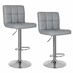 Songmics Lot de 2 Tabourets de Bar Stool avec Dossier Gris LJB64G 