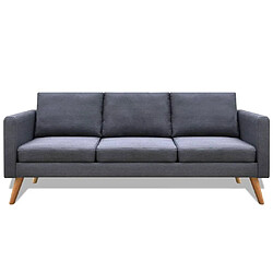 Maison Chic Canapé à 3 places,Canapé droit,Sofa de Salon,Banquette Tissu Gris foncé -GKD869747