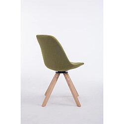 Acheter Decoshop26 Chaise de salle à manger x1 chaise visiteur assise pivotant à 360° en tissu vert piètement en bois carré clair 10_0003477