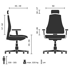 Acheter Chaise de bureau / Fauteuil de direction ERGOHUMAN SLIM G GEN2 Tissu maille gris clair hjh OFFICE