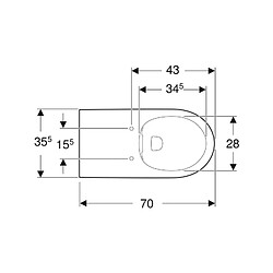 Cuvette WC suspendue RENOVA COMFORT RIMFREE PMR Geberit 208570000