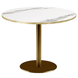 Restootab Table Ø120cm Rome bistrot marbre blanc