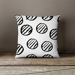 Homemania Housse de coussin design flick Black and White - L. 45 x l. 45 cm - Blanc