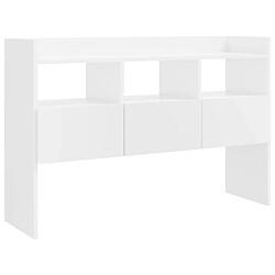 Maison Chic Buffet,Meuble de Rangement,commode pour salon,Cuisine Blanc brillant 105x30x70 cm Aggloméré -MN74900