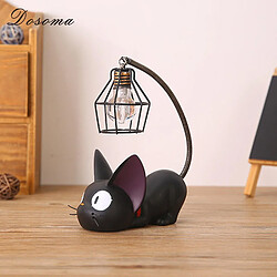 Avis Universal Résine créative Kiki Chat Animaux Lumière, Accessoires Décoration Cadeaux Petits Chats Garderie Lampe Suction LED Lumière de nuit, (Noir)